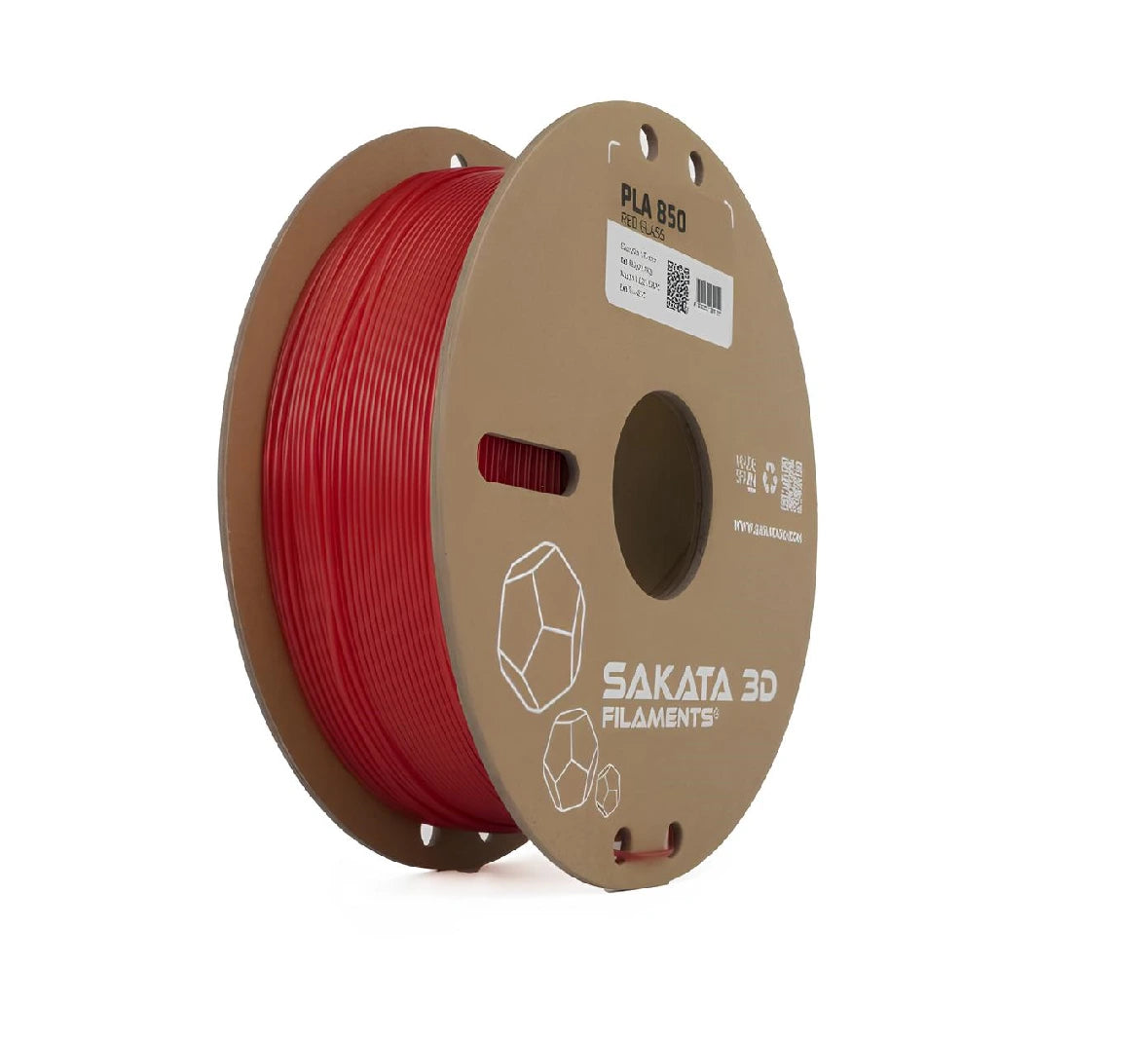 Filamento Sakata PLA 850 GLASS Color Rojo 1.75mm 1kg