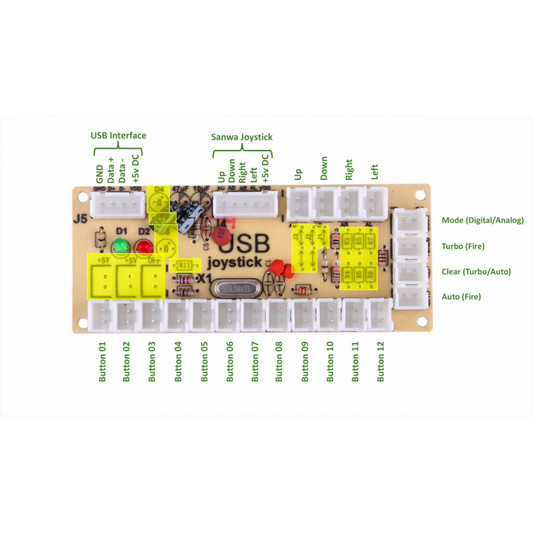 Zero Delay - Adaptador USB Botones y Palancas Arcade