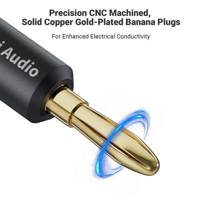 Cable Banana Chapado en Oro para Parlante 30cm - Fosi Audio