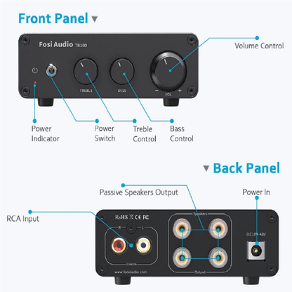 Amplificador De Potencia De Sonido – Fosi Audio TB10D 600W