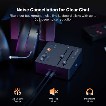 Fosi Audio C3 StepSense DAC Amplificador de Audífonos Gaming HiFi USB-C