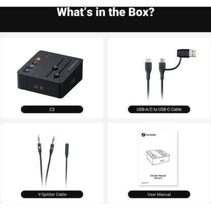 Fosi Audio C3 StepSense DAC Amplificador de Audífonos Gaming HiFi USB-C