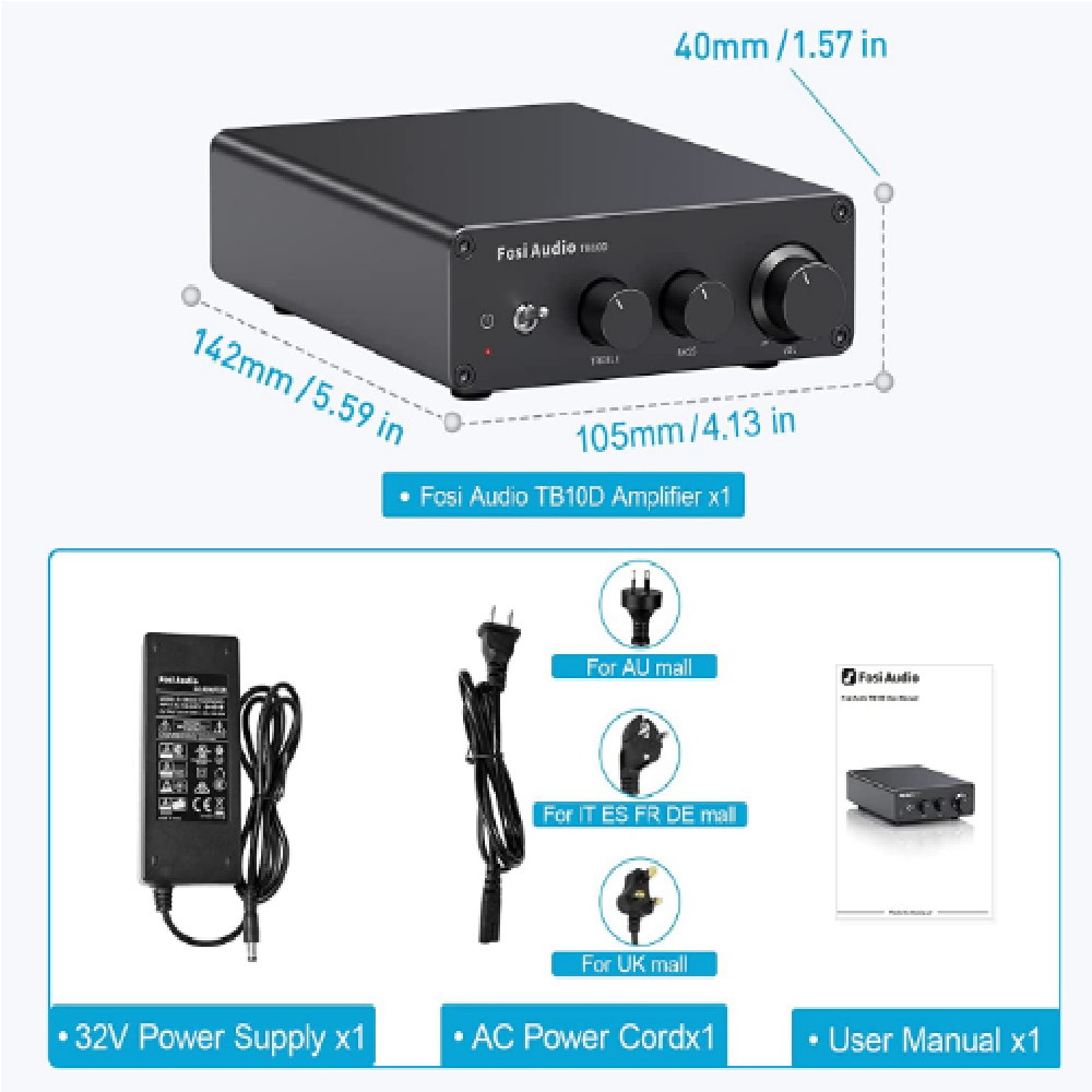 Amplificador De Potencia De Sonido – Fosi Audio TB10D 600W
