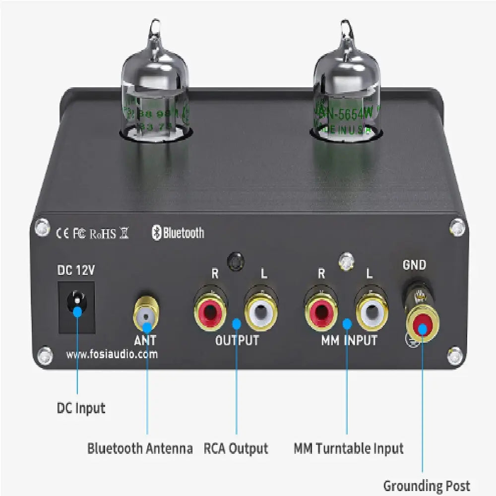 Preamplificador de tubos para tocadiscos Bluetooth- Fosi Audio Box X3