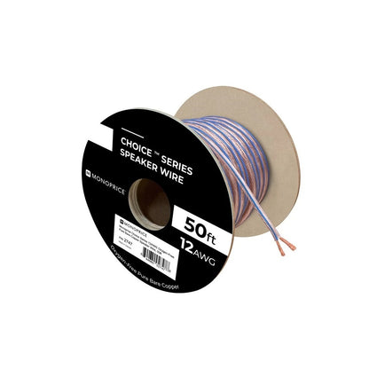 Cable para Parlantes 12 AWG de Cobre Libre de Oxígeno, CL2, 2 Conductores, 15,2m – Monoprice