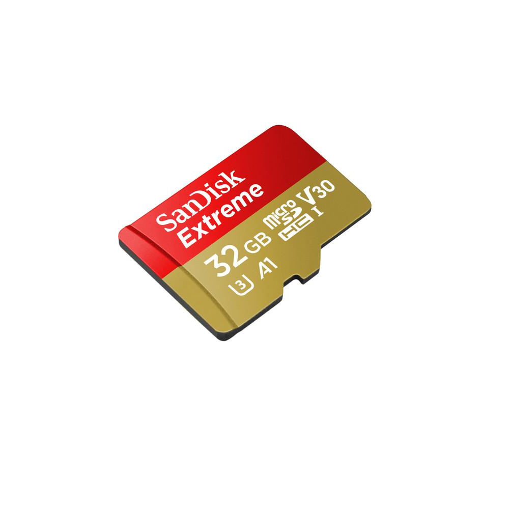 Memoria MicroSD 32GB Sandisk Extreme U3 V30 4K Lectura 100MB/s Escritura 60MB/s