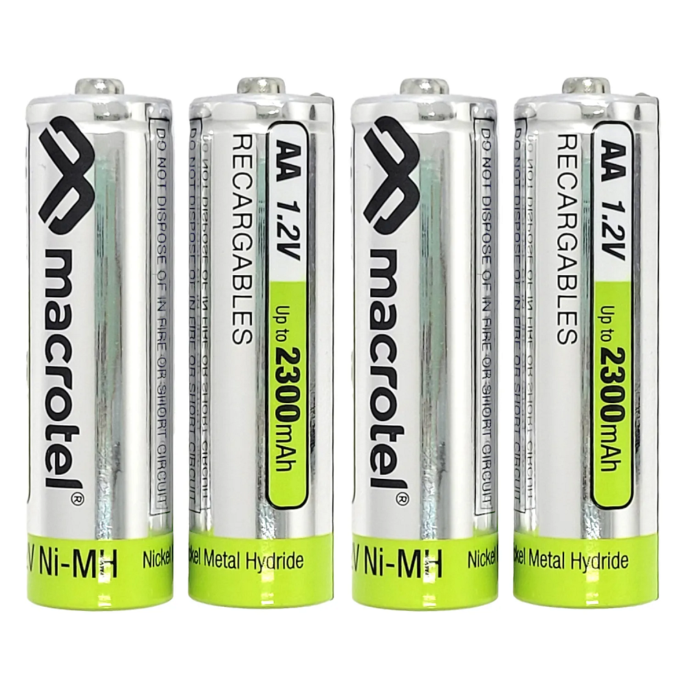 Cargador De Pilas + 4 Pilas AA 2300ma - Macrotel
