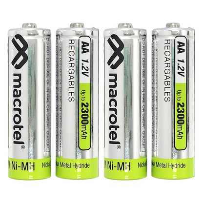 Cargador De Pilas + 4 Pilas AA 2300ma - Macrotel