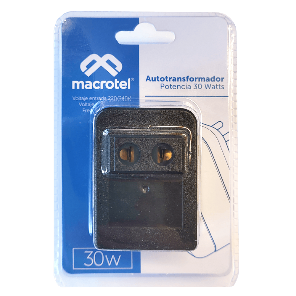 Transformador de voltaje 220v a 110v 30W - Macrotel