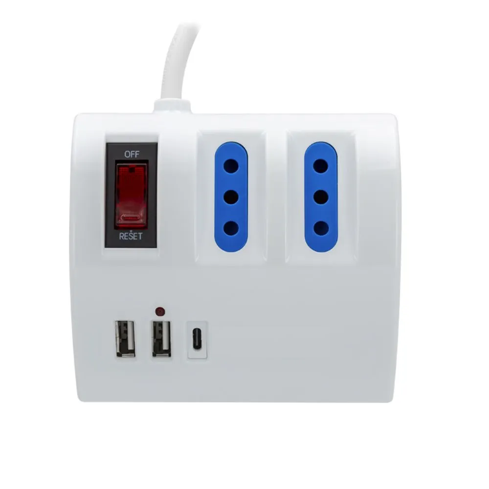 Alargador Escritorio con Conectores USB de 2m - Macrotel