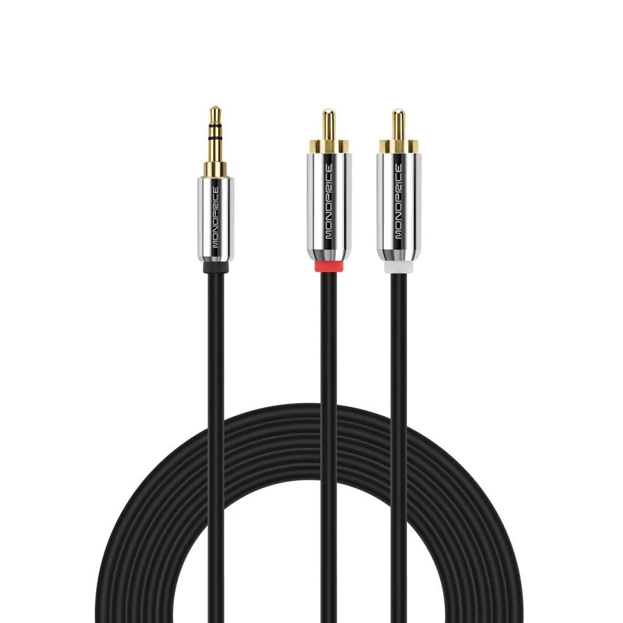 Cable Auxiliar Jack 3.5mm a RCA Estéreo 1.8m – Monoprice