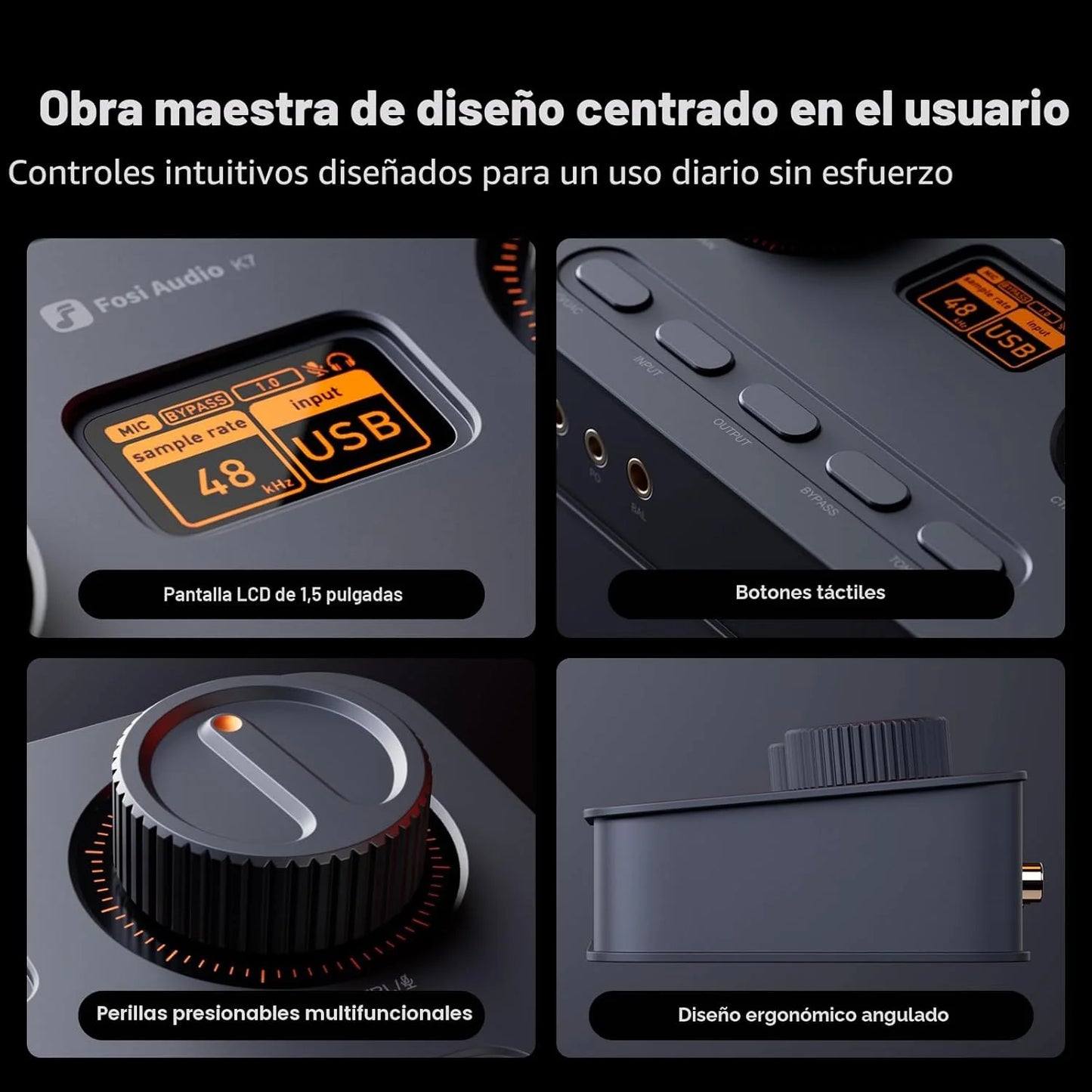 Amplificador DAC Audífonos HiFi USB-C Bluetooth - Fosi Audio K7