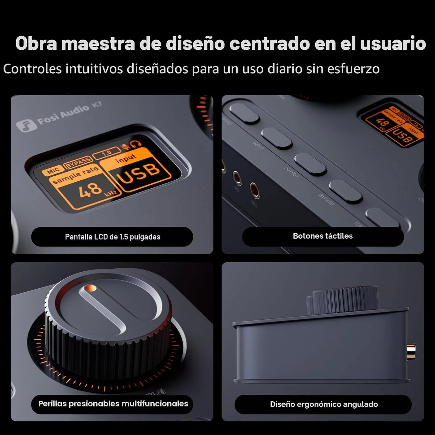Amplificador DAC Audífonos HiFi USB-C Bluetooth - Fosi Audio K7