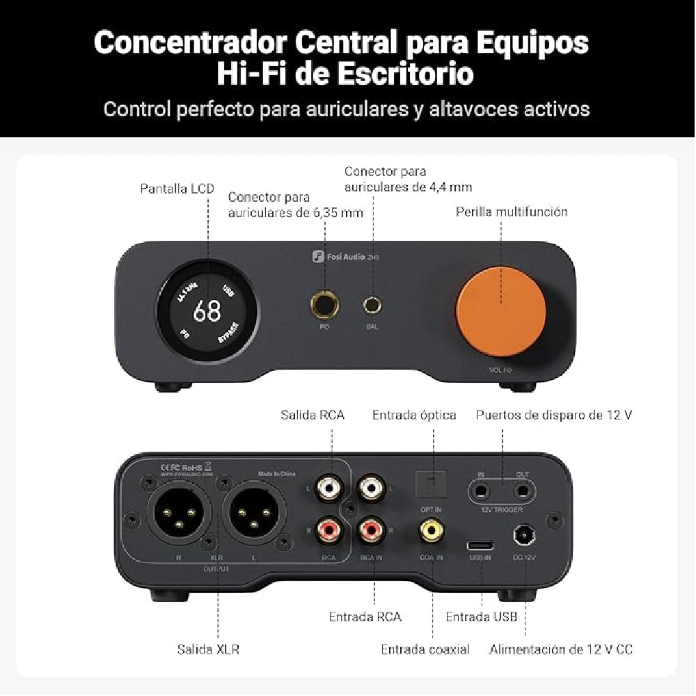 Amplificador de Audífonos HiFi/DAC/Preamplificador - Fosi Audio ZH3