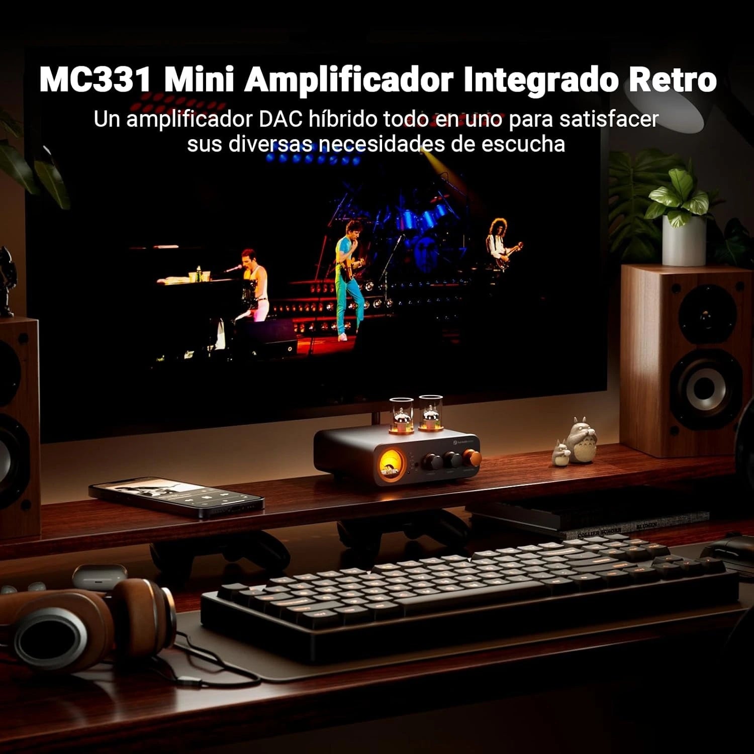 Amplificador de Audio Bluetooth a Tubos con Medidor VU - Fosi Audio MC331