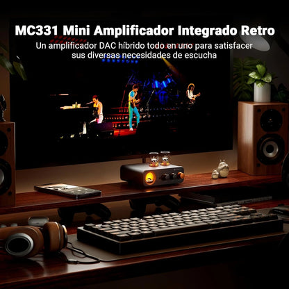 Amplificador de Audio Bluetooth a Tubos con Medidor VU - Fosi Audio MC331