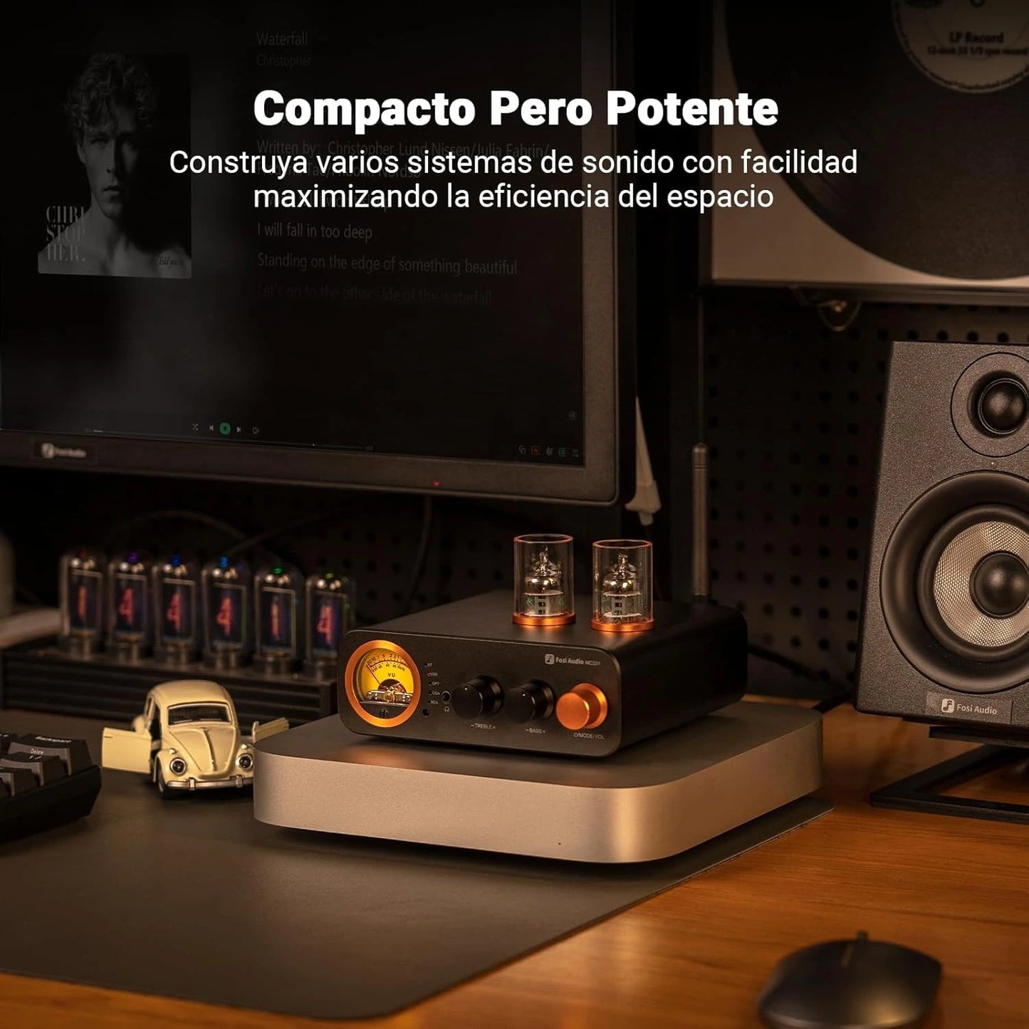 Amplificador de Audio Bluetooth a Tubos con Medidor VU - Fosi Audio MC331