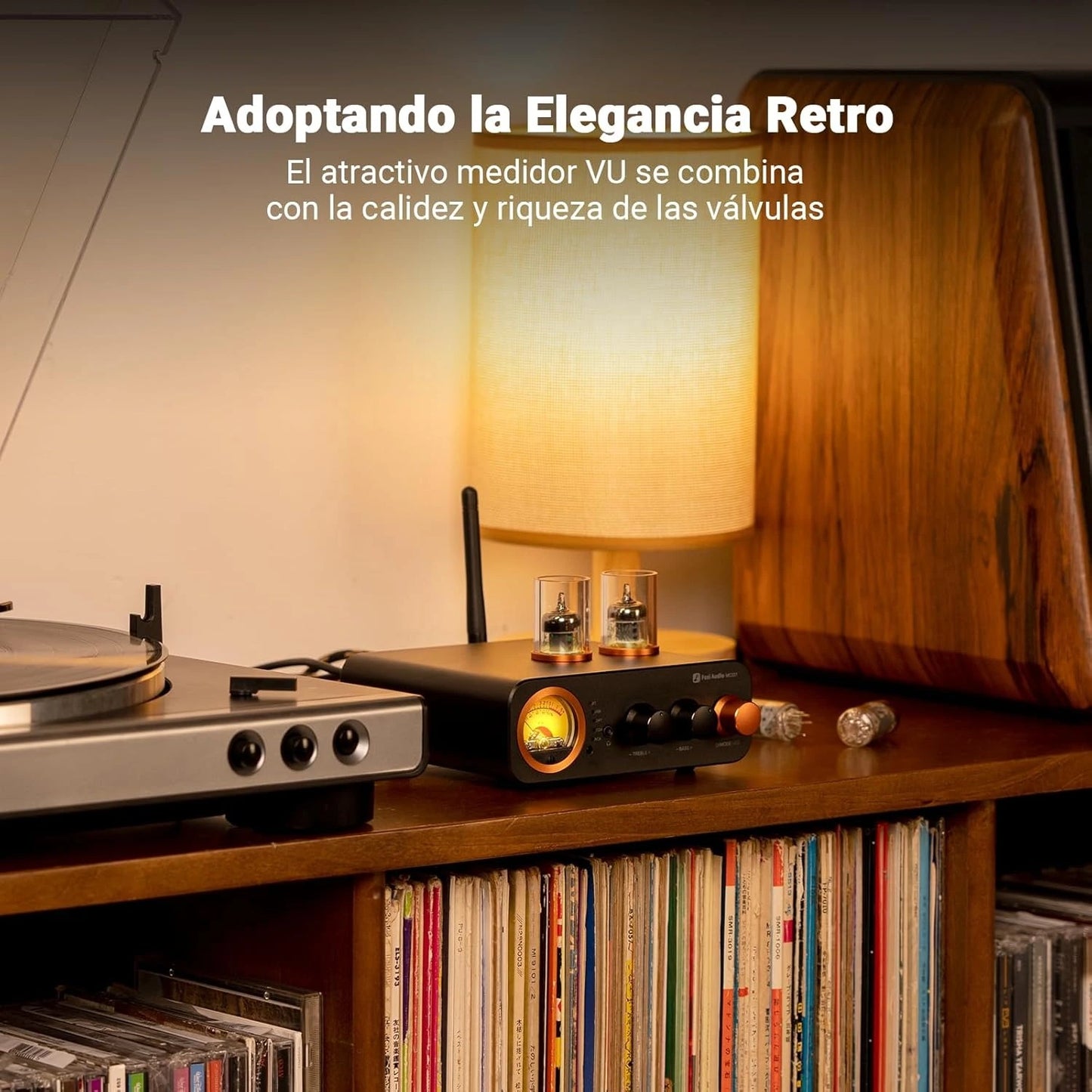 Amplificador de Audio Bluetooth a Tubos con Medidor VU - Fosi Audio MC331