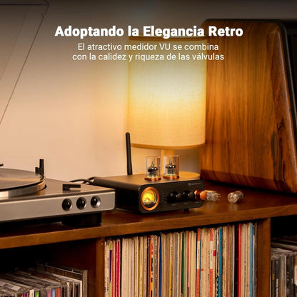 Amplificador de Audio Bluetooth a Tubos con Medidor VU - Fosi Audio MC331