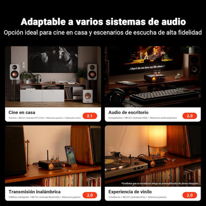 Amplificador de Audio Bluetooth a Tubos con Medidor VU - Fosi Audio MC331