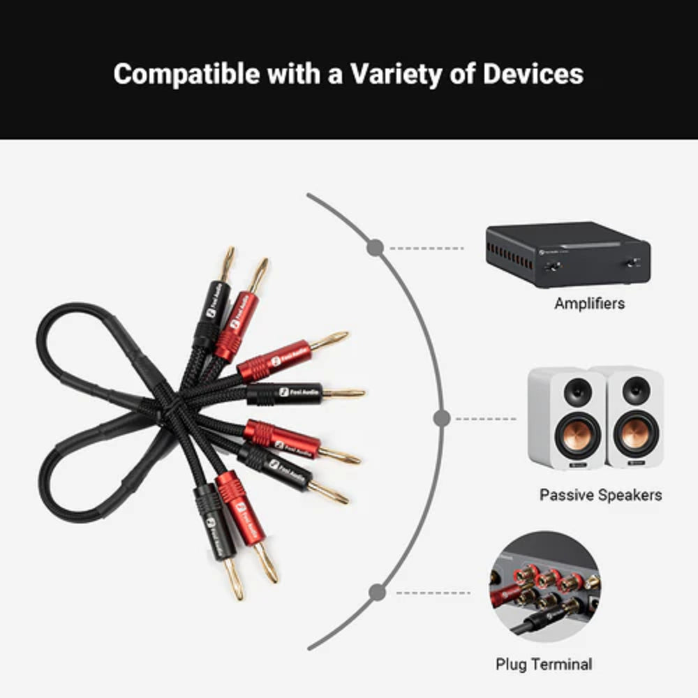 Conectores Bananas Fosi Audio - 2 Pares / 4 pcs