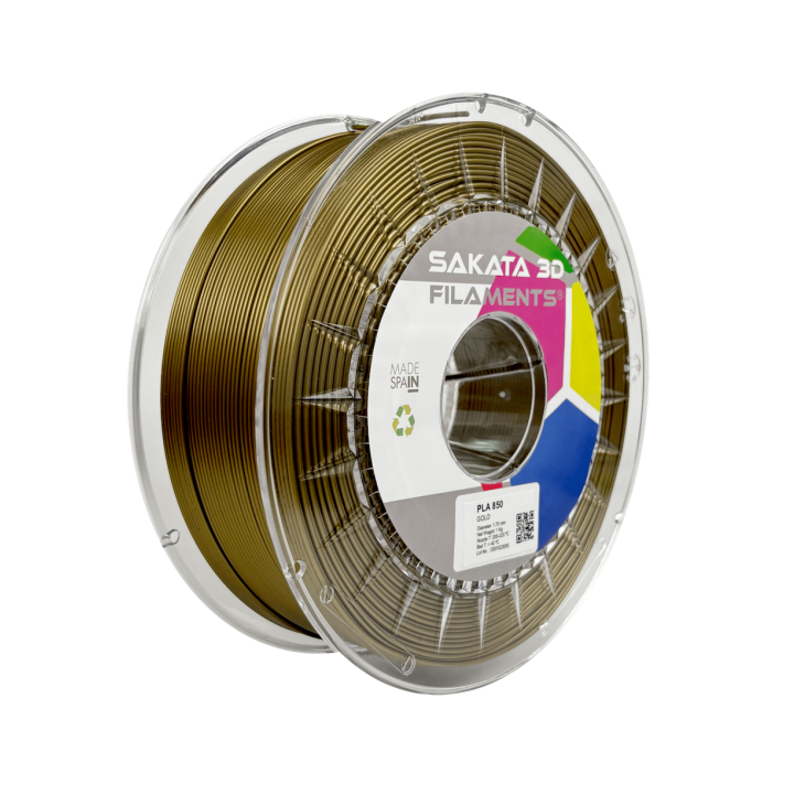 Filamento PLA 850 Color Dorado 1.75mm 1kg - Sakata 3D