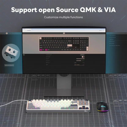 Teclado Mecánico RK R87Pro Half Grey 80% Español Switches Lineales - Royal Kludge
