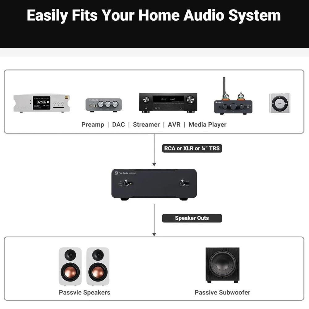 Pack de 2 Fosi Audio V3 Mono Amplificador de Sonido