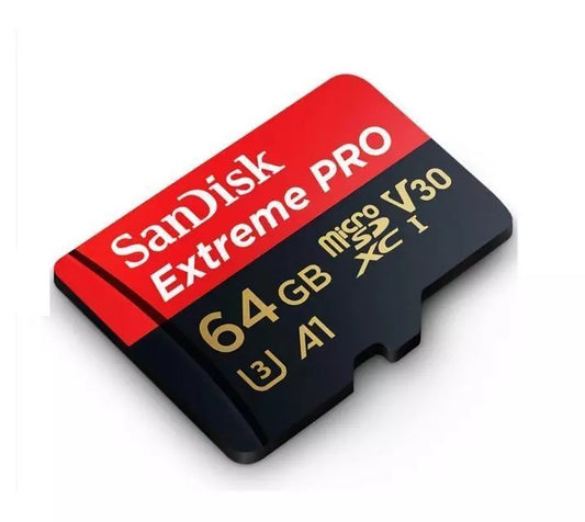 Memoria MicroSD 64GB Sandisk Extreme Pro U3 V30 4K Lectura 200MB/s Escritura 90MB/s