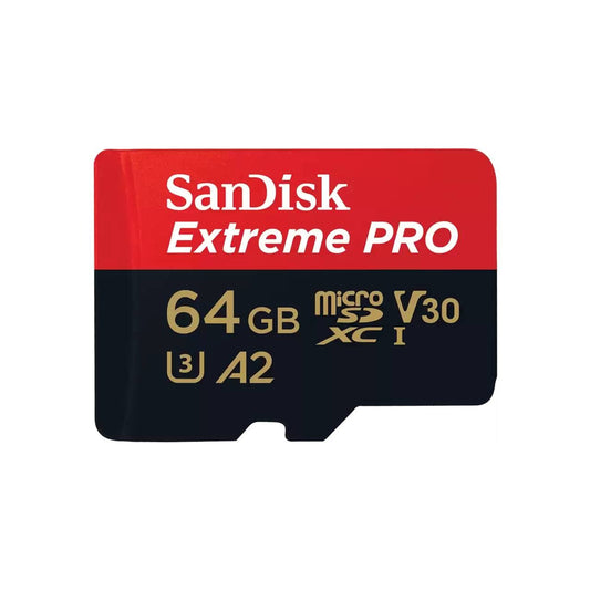 Memoria MicroSD 64GB Sandisk Extreme Pro U3 V30 4K Lectura 200MB/s Escritura 90MB/s