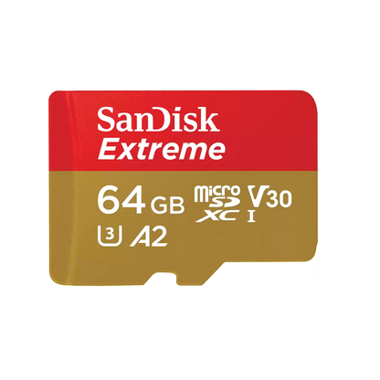 Memoria MicroSDXC 64GB Sandisk Extreme U3 A2 V30 4K UHD2 Lectura 170MB/s Escritura 80MB/s