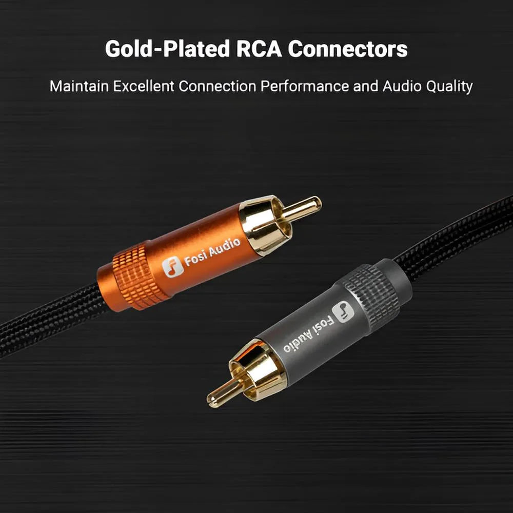 Par de Cables RCA 30cm para Sistemas de Audio - Fosi Audio