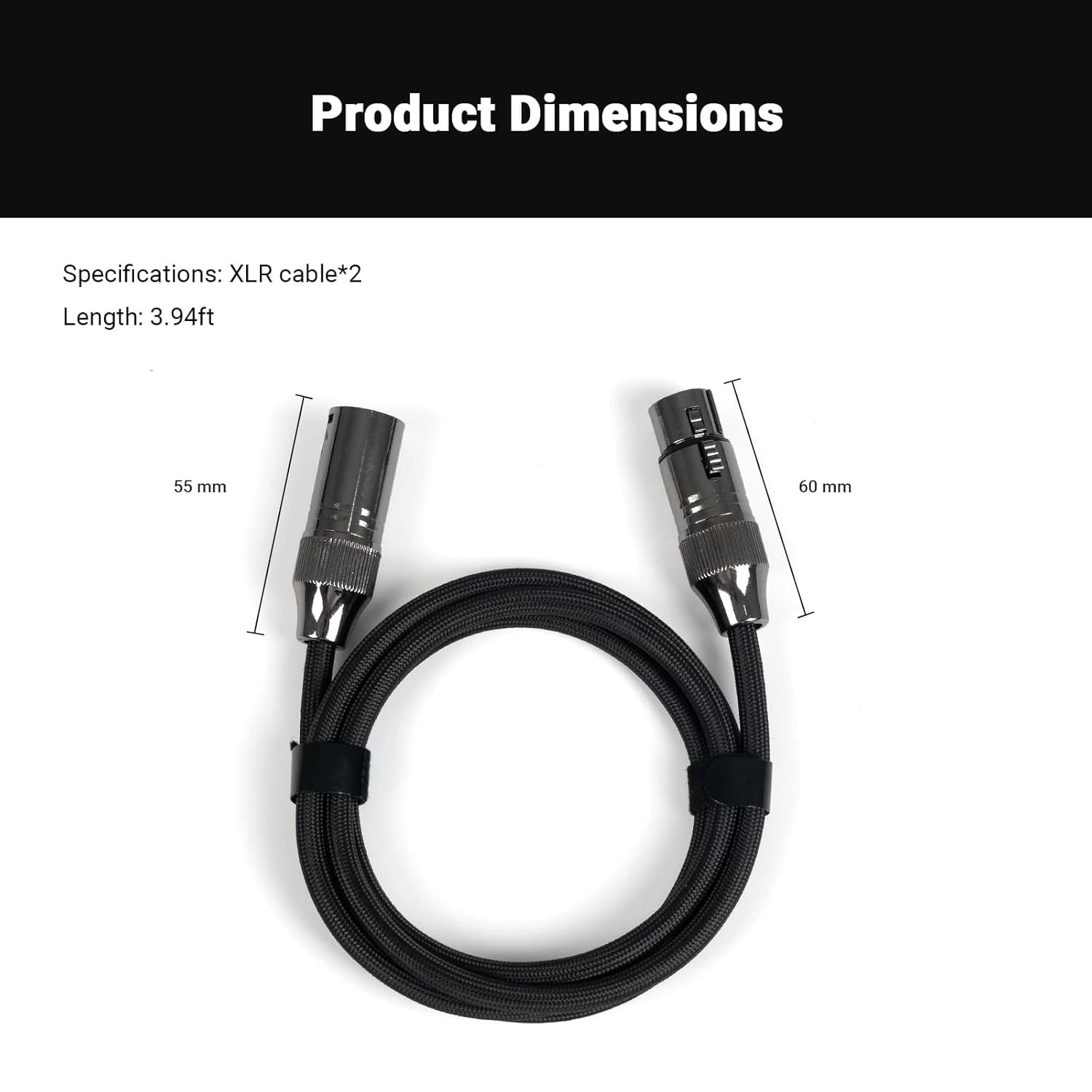 Par de Cables XLR para Sistemas de Audio 1.2m/3.9ft - Fosi  Audio
