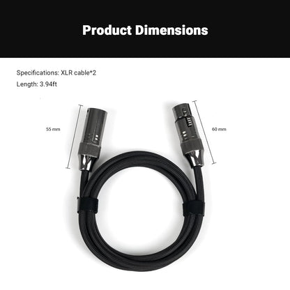 Par de Cables XLR para Sistemas de Audio 1.2m/3.9ft - Fosi  Audio