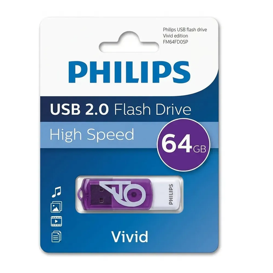 Pendrive Philips 64GB USB 2.0 Vivid