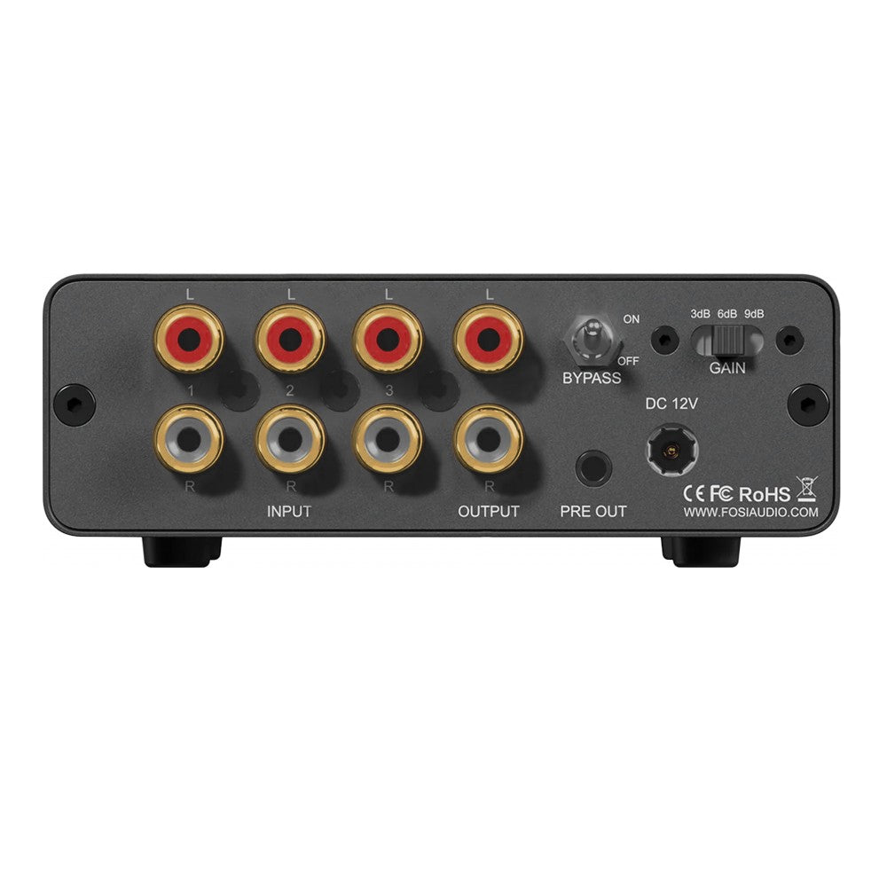 Preamplificador de Audio Estéreo con RCA y Sub Out - Fosi Audio P4 Mini