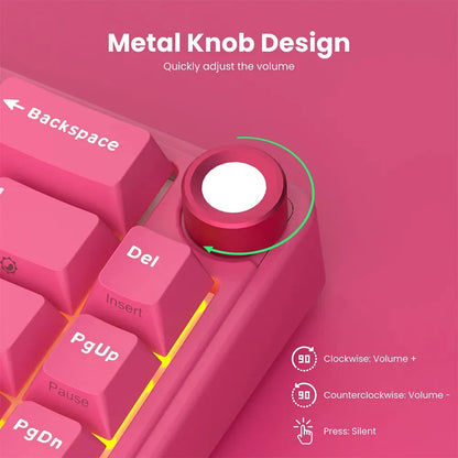 Teclado Mecánico RK R65 Berry Red 65% Español RGB Royal Kludge