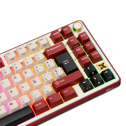 Teclado Mecánico RK Royal Kludge RK X87 Bordeaux Red 87% Español