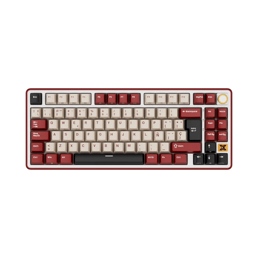 Teclado Mecánico RK Royal Kludge RK X87 Bordeaux Red 87% Español