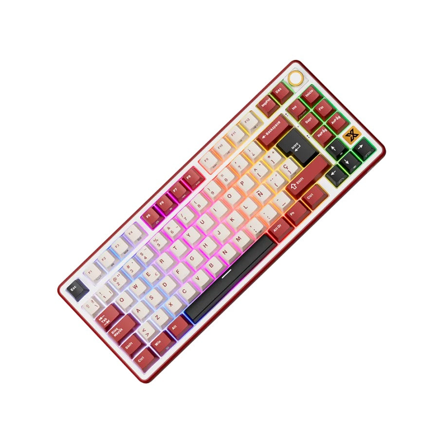 Teclado Mecánico RK Royal Kludge RK X87 Bordeaux Red 87% Español