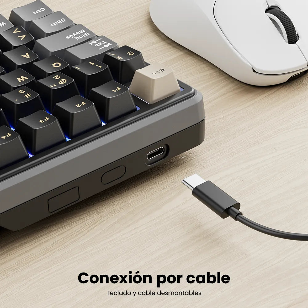 Teclado Mecánico RK Royal Kludge RK X87 Phantom 87% Español