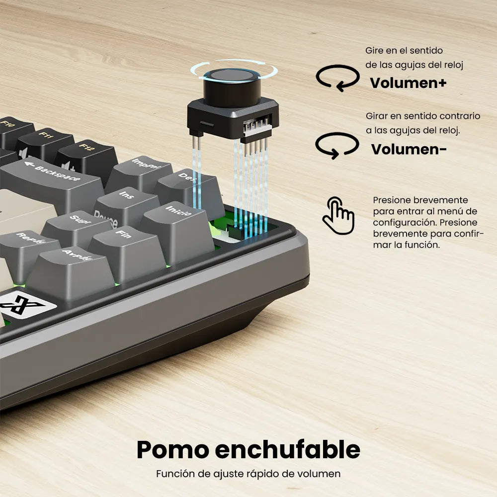 Teclado Mecánico RK Royal Kludge RK X87 Phantom 87% Español