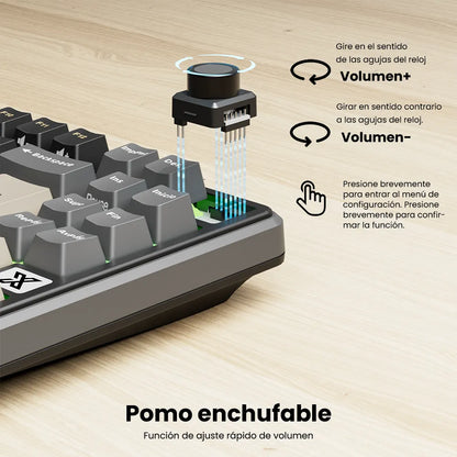 Teclado Mecánico RK Royal Kludge RK X87 Phantom 87% Español