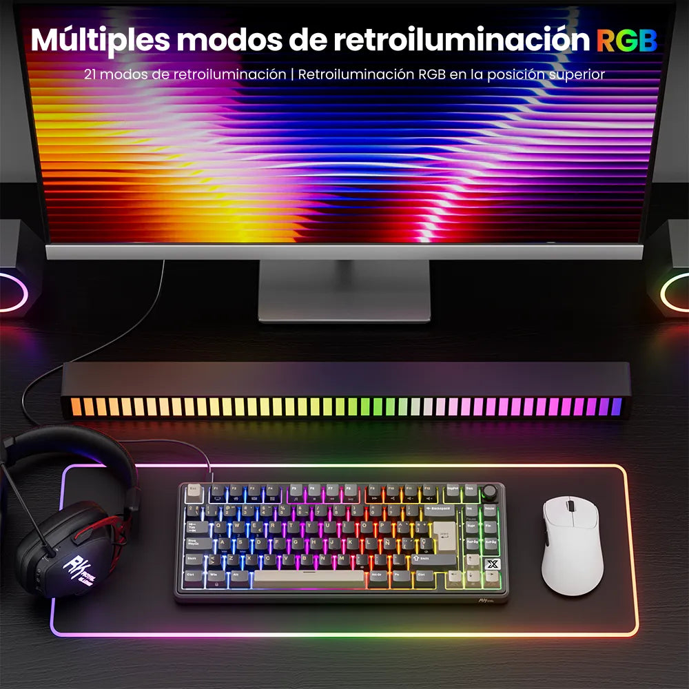 Teclado Mecánico RK Royal Kludge RK X87 Phantom 87% Español