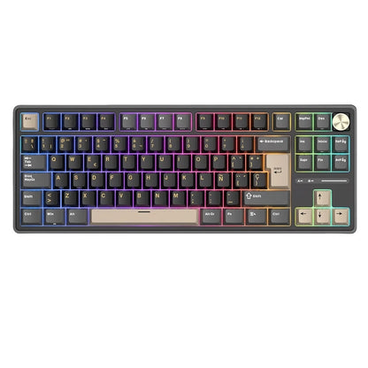 Teclado Mecánico Royal Kludge R87 Pro Phantom Español 80% HotSwap