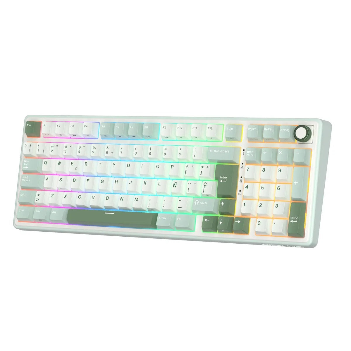 Teclado Mecánico Royal Kludge RK R98 Pro Skycyan RGB Español USB-C