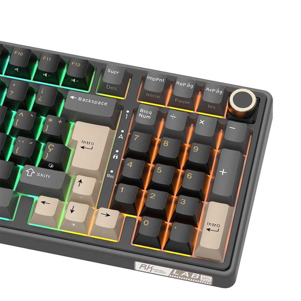 Teclado Mecánico Royal Kludge RK R98 Pro Phantom 98% Español RGB Cream Switch Hot-Swap USB-C