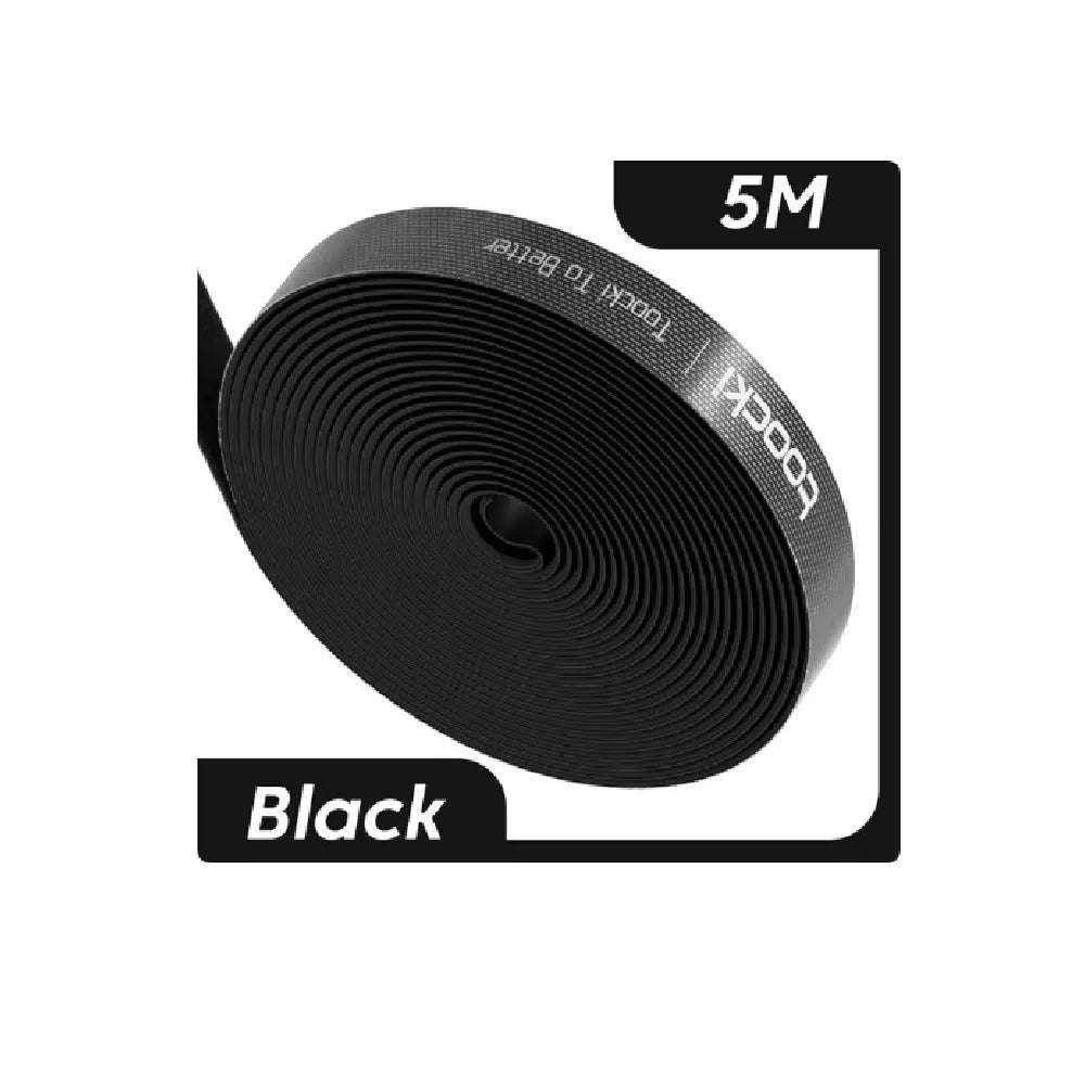 Cinta Velcro Organizador De Cables Rollo De 5m Color Negro - Toocki